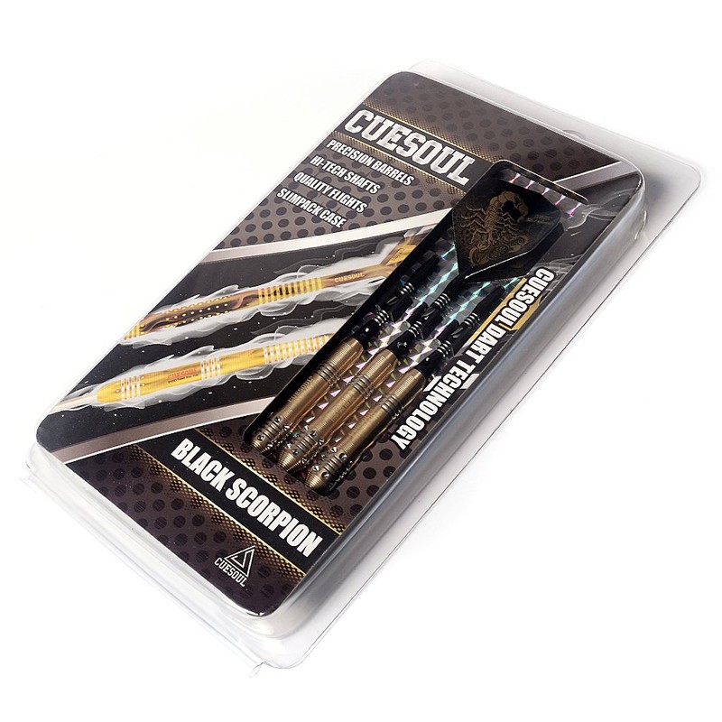 CUESOUL 22 grams Black Scorpion Steel Tip Darts Set with