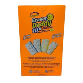 Scrub Daddy - Eraser Daddy 10x with Scrubbing Gems, Dual-Sided Scrubber & Eraser – Water Activated, 10x Longer Lasting, 12-Pack, Made in Vietnam