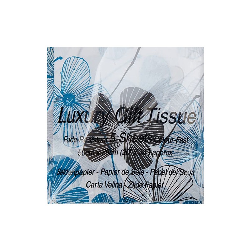 SatinWrap Luxury Printed Tissue Wrapping Paper Floral Lines 5 Sheets