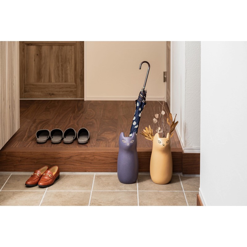パレットライフ PaletteLife Umbrella Stand Ceramic Scandinavian Cat Small-Size Purple BLS-13PP