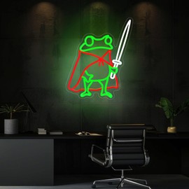 HSJNJKFU Frog Neon Sign Cute Neon Signs for Wall Decor Green Red Neon LED Sign for Man Cave Room Home Party Birthday Bar Signs - USB Powered