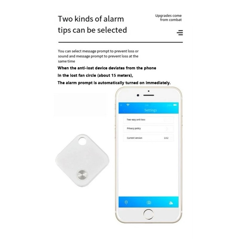 Unbranded Versatile Square Button Finder Smart Bluetooth Anti-Lost Device for