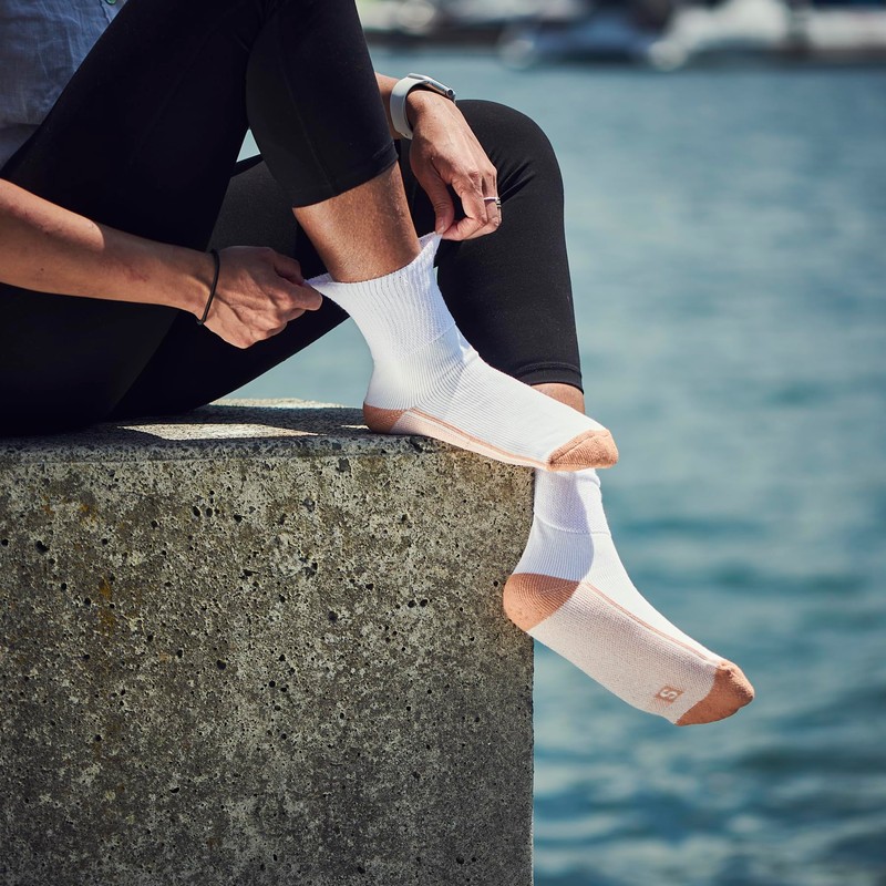 Glucology Copper-Based Socks Single Pack| White | Non-Binding | Extra-padding