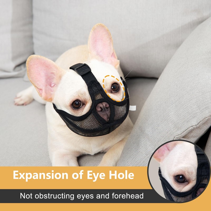 OHCOZZY Short Snout Dog Muzzle, Soft Breathable Mesh Bulldog Muzzle