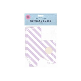 6 Pack Single Cupcake Boxes with Clear Window (Lilac)