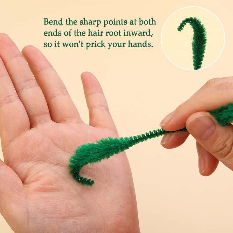 100 PCS Chenille Stem, Bump Chenille Stems, Green Pipe Cleaners