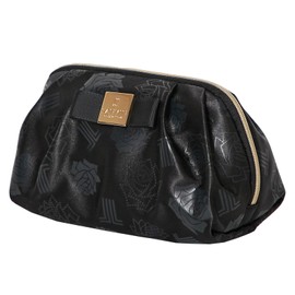 Lanban Collection 08703803 Women's Pouch, Floral, Rose, Black, C, Approx. Width 3.5 x Height 4.1 x Depth 3.1 inches (9 x 10.5 x 8 cm)