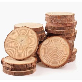 Paquete de 10 Rodajas de Madera Natural para Arte y Decoracin - Medida 78 cm - Ideal para Proyectos DIY, Cumpleaos, Bandejas, Cocina, Centro de Mesa, 