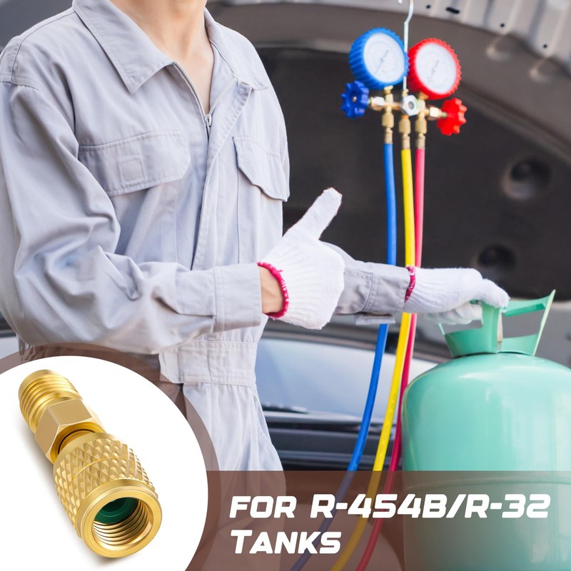 Otoolling 1 Pcs R32 R454B Refrigerant Brass Adapter 1/4" Female