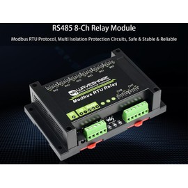 Waveshare Industrial Modbus RTU 8-Ch Relay Module with RS485 Bus, Multi Isolation Protection, 5V Voltage