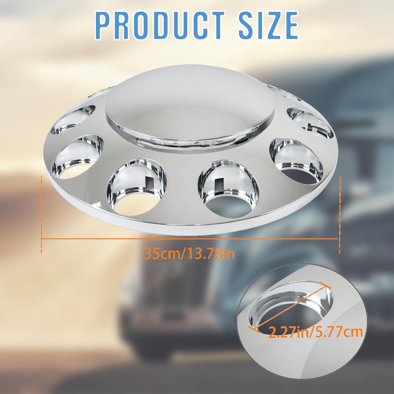 2 Chrome Front Hub Axle Cover Center Caps with 33mm