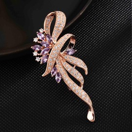 AWOCAN Lopsity Women's Elegant Brooch Rose Flower Brooch Pin Shirt Brooch Retro Jewelry Clothing Decoration,Suit Coat Breastpin for Women Accessories (purple-1)