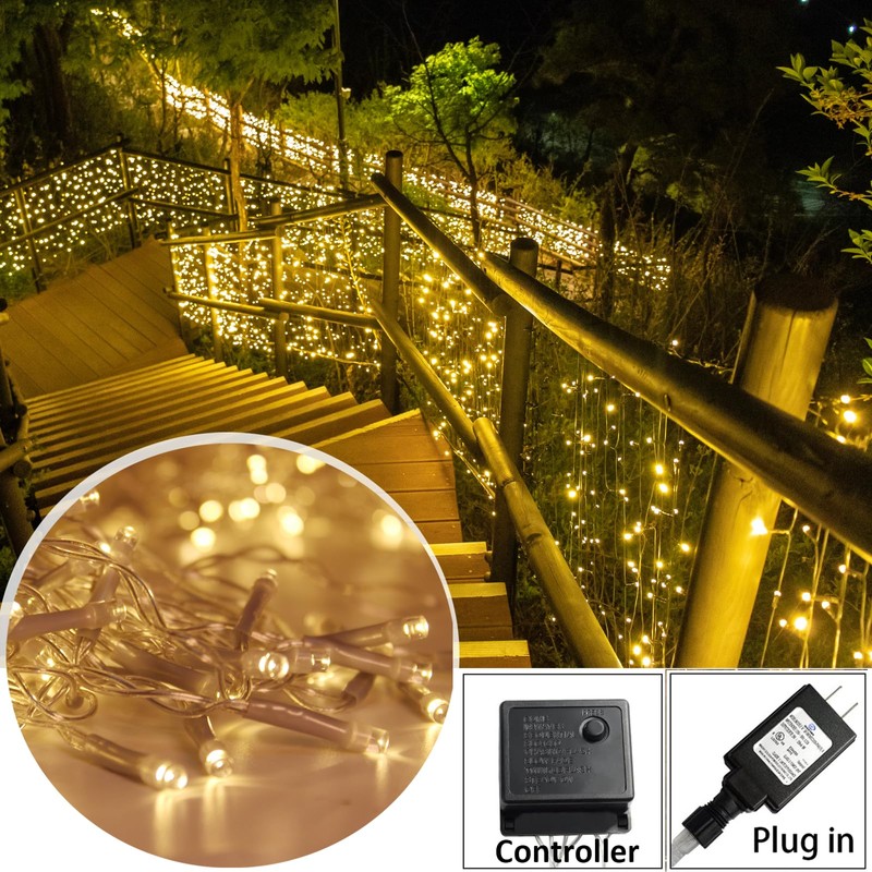 Solhice LED Curtain Lights Outside 40ft x 3ft for Backyard,