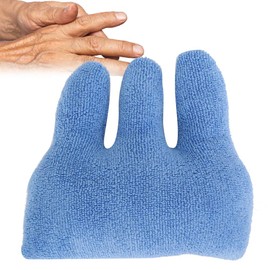 Brrnoo Finger Contracture Cushion, Terry Cloth + Down Cotton, 3 Colours, Adjustable and Removable Fingerprint Separator (Blue)