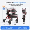 SUCCU Walkers for Seniors with Seat, 8" All-Terrain Rollator Walker,