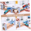 Tofficu 1 Set Wooden Train Tracks with Raised Bridge DIY