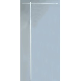 951/62-7067-48 High Wind Pole, White, Diameter 1.0 inches (25 mm), Horizontal Bar 33.5 inches (850 mm) Coating