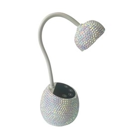 CGBE Mini UV Lampe für Nägel mit Smart Auto-Sensor und LCD Display, 12 LED-Perlen Mini-Nagellampe für Gelnägel mit 4 Modi, 36W Tragbare Nageltrockner Geeignet für Salon und Hause, Weiße Strass