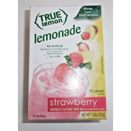 True Lemon Strawberry Lemonade Stevia Sweetened, On-The-Go, 10 Packets