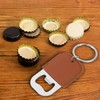 uxcell 24Pcs Leather Bottle Opener, 10.6x4.5cm Stainless Steel Flat Beer