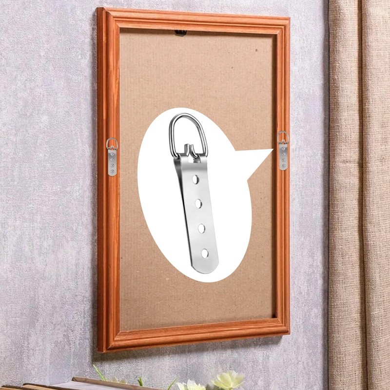 Lekgavd 6PCS Heavy Duty D Ring Picture Hangers, 4 Holes