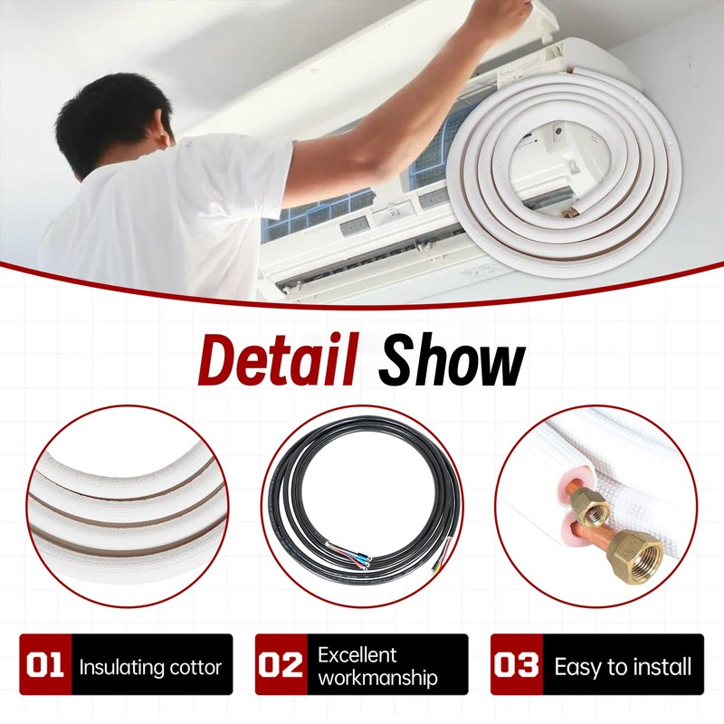 findmall 16FT Air Conditioning Tubing Hose Extension 1/4" and 3/8"