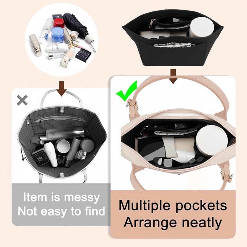 Handbag Organiser, Wallet Organiser for Longchamp, Felt Bag Organiser with