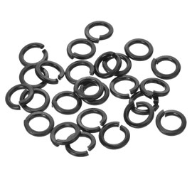 sourcing map Split Lock Washer, M8 304 Stainless Steel Spring Lock Washer 25pcs, Black