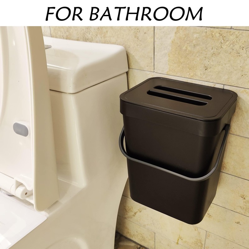 stonespace Kitchen Compost Bin for Countertop, Hanging Small Trash Can