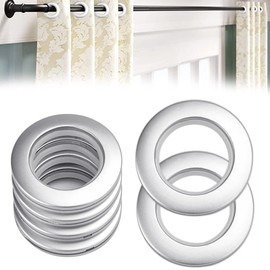 QUCUMER Curtain Eyelet Rings 40 mm Curtains Eyelets Curtain Rings Plastic Curtain Eyelets Silver Fabric Eyelets Plastic Eyelets Eyelet Panels Curtain Eyelets for Curtains Shower Curtains Pack of 20