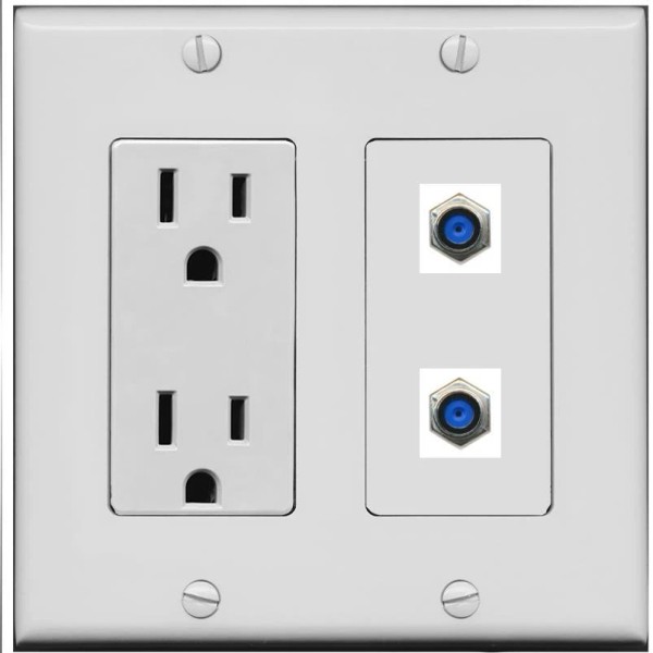 RiteAV 15 Amp Power Outlet and 2 F81 Wall Plate