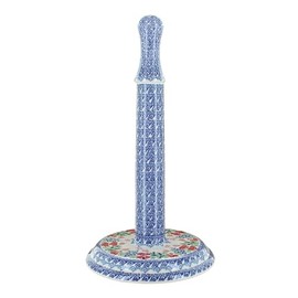 Blue Rose Polish Pottery Dreaming of Poppies Paper Towel Holder