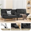 Shahoo Shahoo Modern Linen Upholstered Convertible Folding Futon Sofa Bed