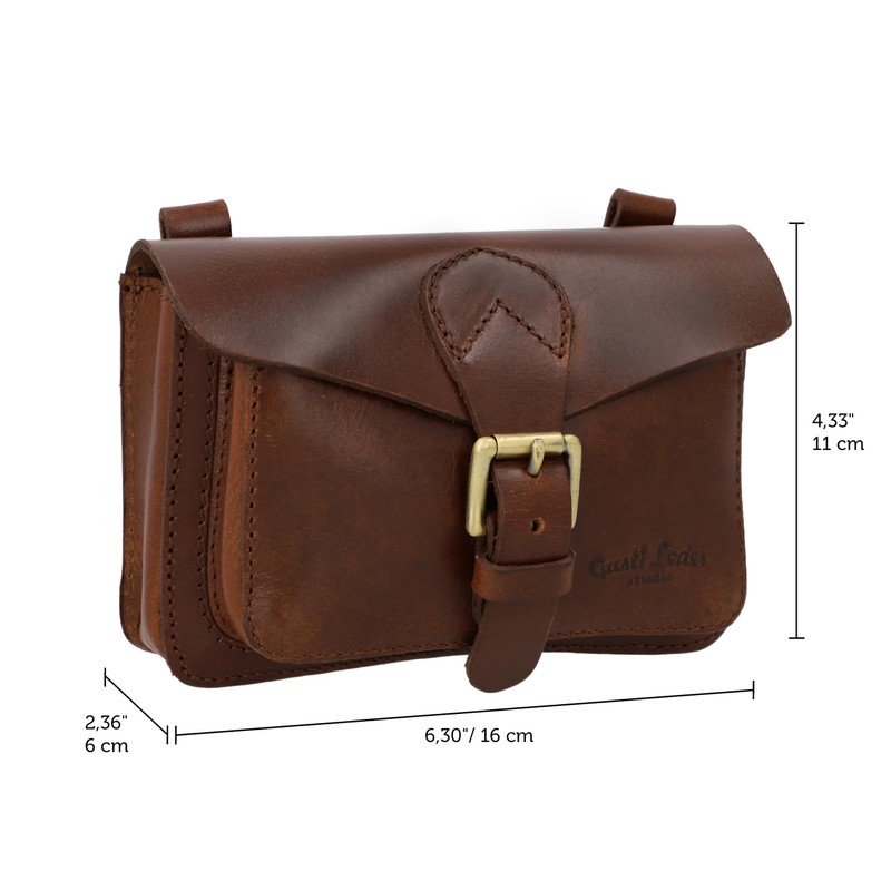 Gusti Antonio M. Saddle Bag Leather Handlebar Bag Anti-Theft Vintage