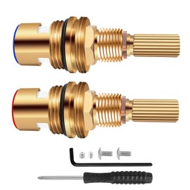 Brass 1-001 & Brass 1-002 Ceramic Valve Set，Replacement Hot Widespread Cartridge and Cold Widespread Cartridge,Brass Construction (Brass 1-001 & Brass 1-002)