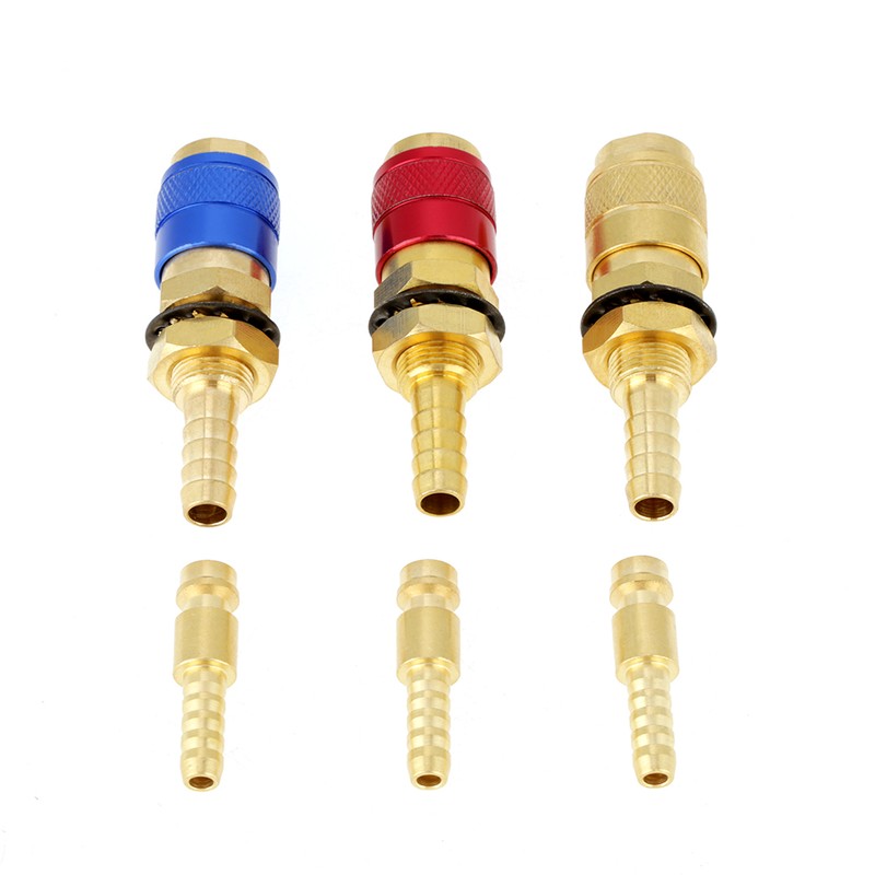 3pcs 8mm Water Cooled & Gas Adapter Quick Connector Fitting