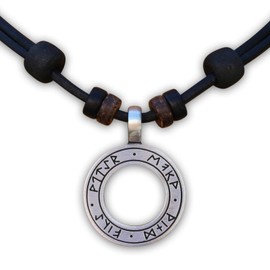 HANA LIMA Odin Thor Leather Necklace 4 Elements Viking Men Women, Leather, 0