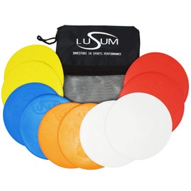 Lusum Pack of 10 Flexible Non Slip Flat Round Rubber Sports Markers