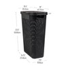 Mind Reader 40L Slim Laundry Hamper, Clothes Basket, Lid, Wicker