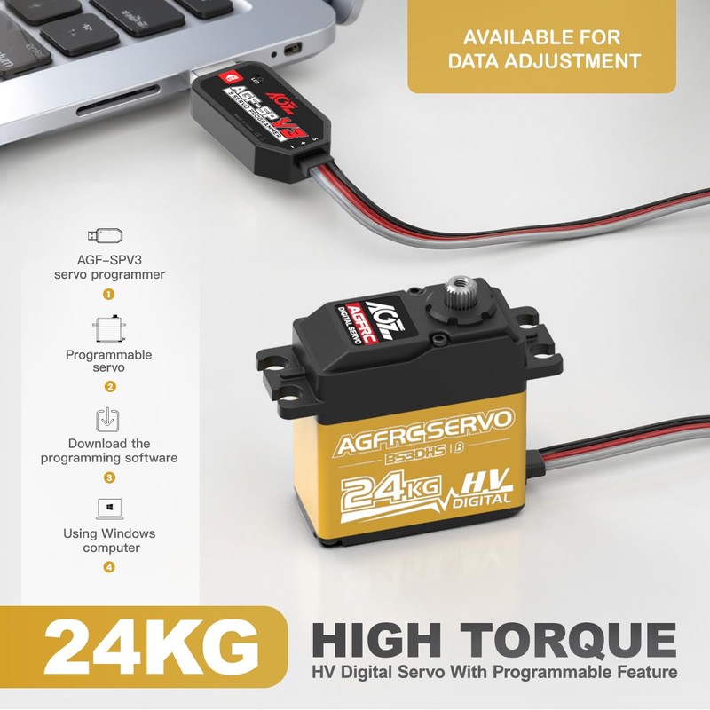 AGFRC 24KG Digital High Torque Servo Programmable Metal Gear Steering