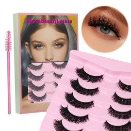 Akara Natural Eyelashes, 7 Pairs, 3D False Eyelashes, Faux Mink Fake Lashes (3D-W05)
