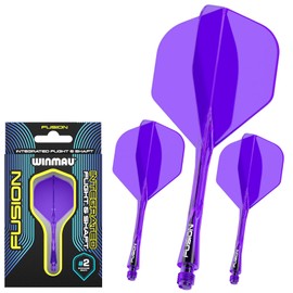 WINMAU Darts Fusion Integrated Flight & Shaft System - No.2 Shape & Design - Purple Colour, Medium Length