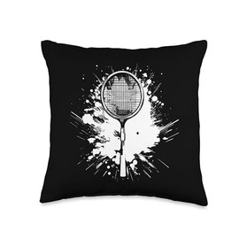 Badminton Racket Streetart Throw Pillow