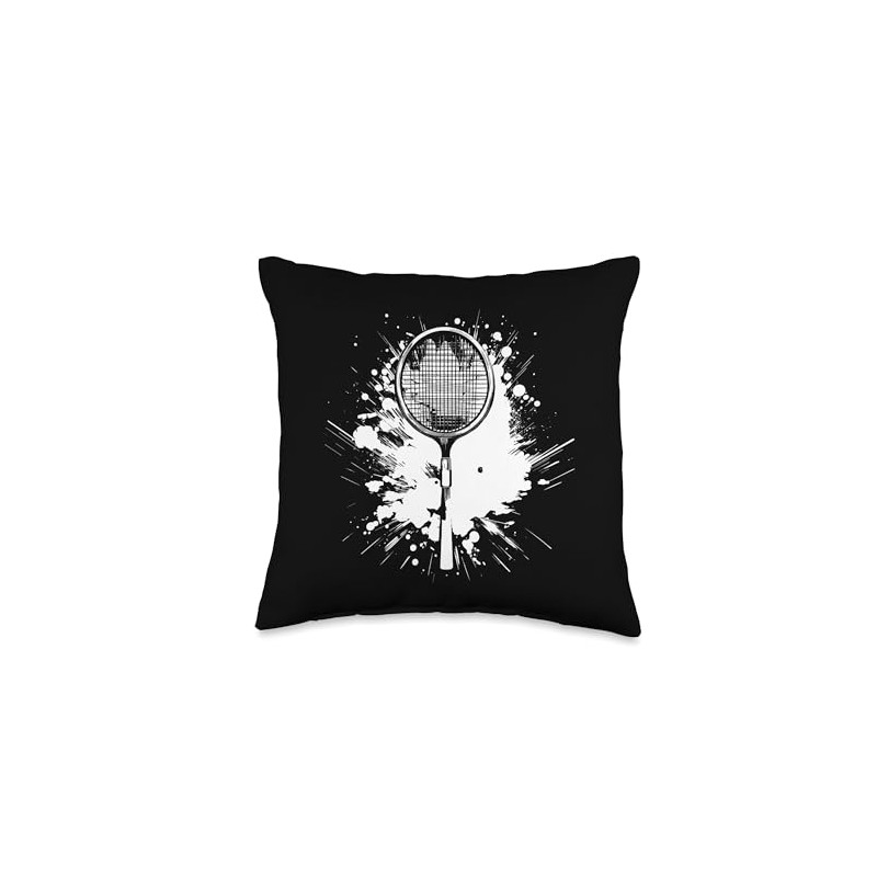 Badminton Racket Streetart Throw Pillow