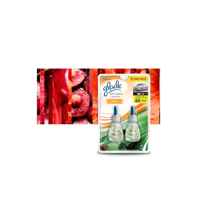 Glade Aromatizante de Ambiente Continuo para Auto, Repuesto, Aroma Auto