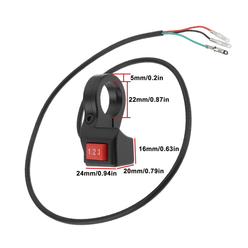 ECSiNG 2pcs 22mm Handlebar 3 Speed Module Switches for Motorcycle