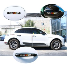 Unbranded Brand New 8PCS Ralliart Real Carbon Fiber Black Car Trunk Side Fenders Door