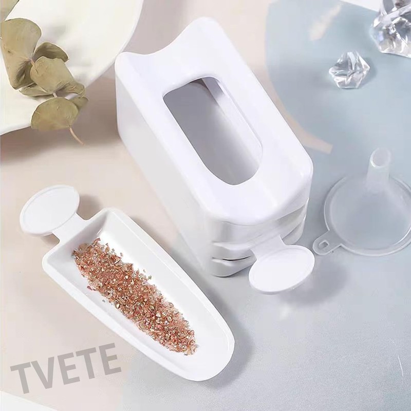 TVETE Dual Layer Dipping Container Portable Nail Powder Recycling Case