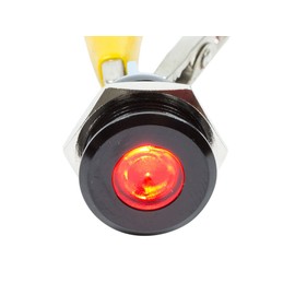 Alpinetech Black 16mm 5/8" 12V LED Metal Indicator Pilot Custom Dash Light Lamp (Red)