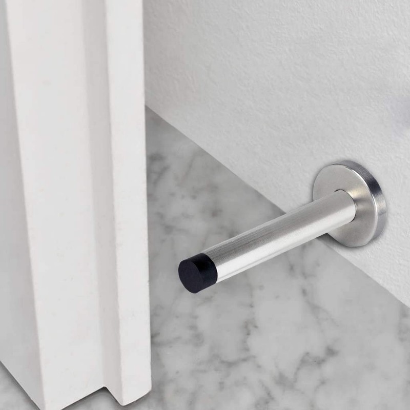 Long Door Stops, 8 Inch Stainless Steel Doorstop, Brushed Door